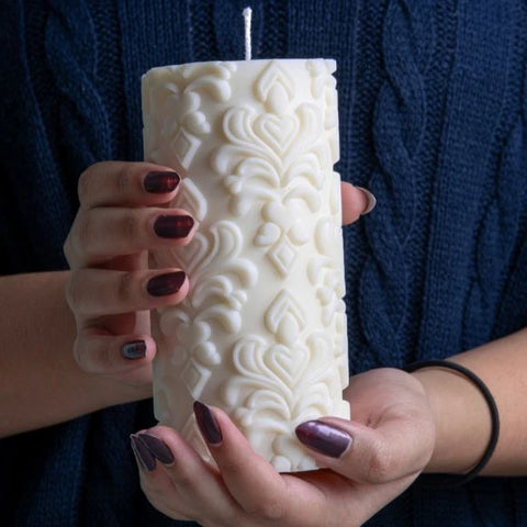 Embossed Pillar Regal candle