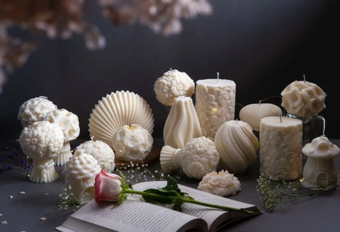 Embossed Pillar Candle Set 4